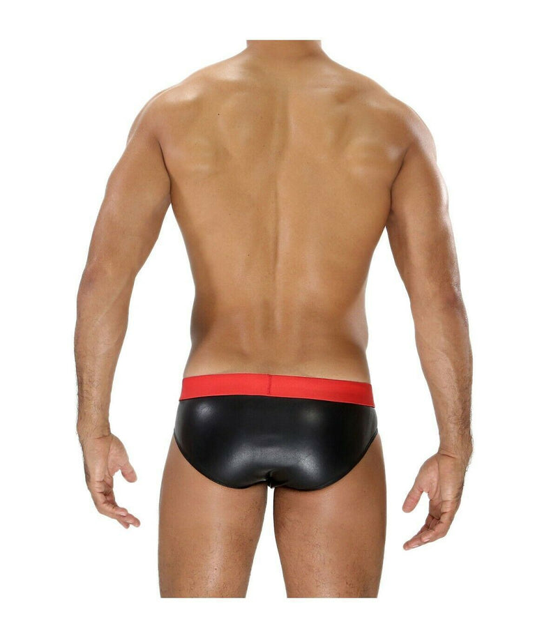 SexyMenUnderwear.com TOF PARIS Brief Fetish Realistic Imitation Leather Stretch MicroFibre Slip 8