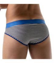 SexyMenUnderwear.com TOF PARIS Brief Stripe Push Up Briefs Cotton Jersey Blue 21