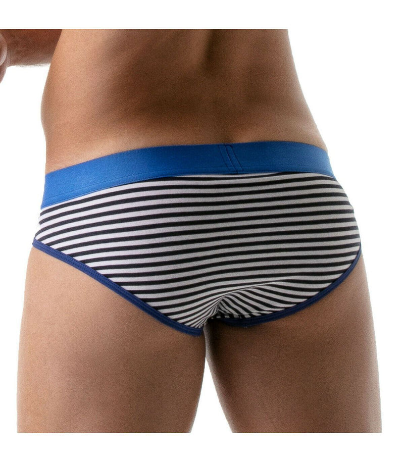 SexyMenUnderwear.com TOF PARIS Brief Stripe Push Up Briefs Cotton Jersey Blue 21