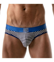 SexyMenUnderwear.com TOF PARIS Brief Stripe Push Up Briefs Cotton Jersey Blue 21