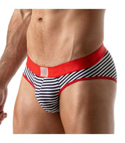 SexyMenUnderwear.com TOF PARIS Brief Stripe Push Up Briefs Cotton Jersey Red 21
