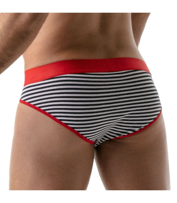 SexyMenUnderwear.com TOF PARIS Brief Stripe Push Up Briefs Cotton Jersey Red 21