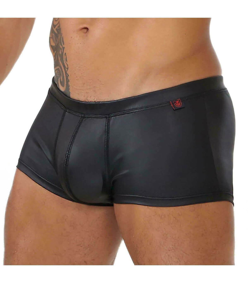 SexyMenUnderwear.com ''TOF PARIS'' DERI Boxer Fetish Leatherette Poly-Elastane Jersey Leather-Look 20