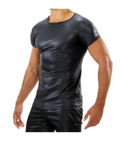 SexyMenUnderwear.com ''TOF PARIS'' Deri T-Shirt Pleasant-To-Touch Fetish borrows Shirts Slim Fit 20