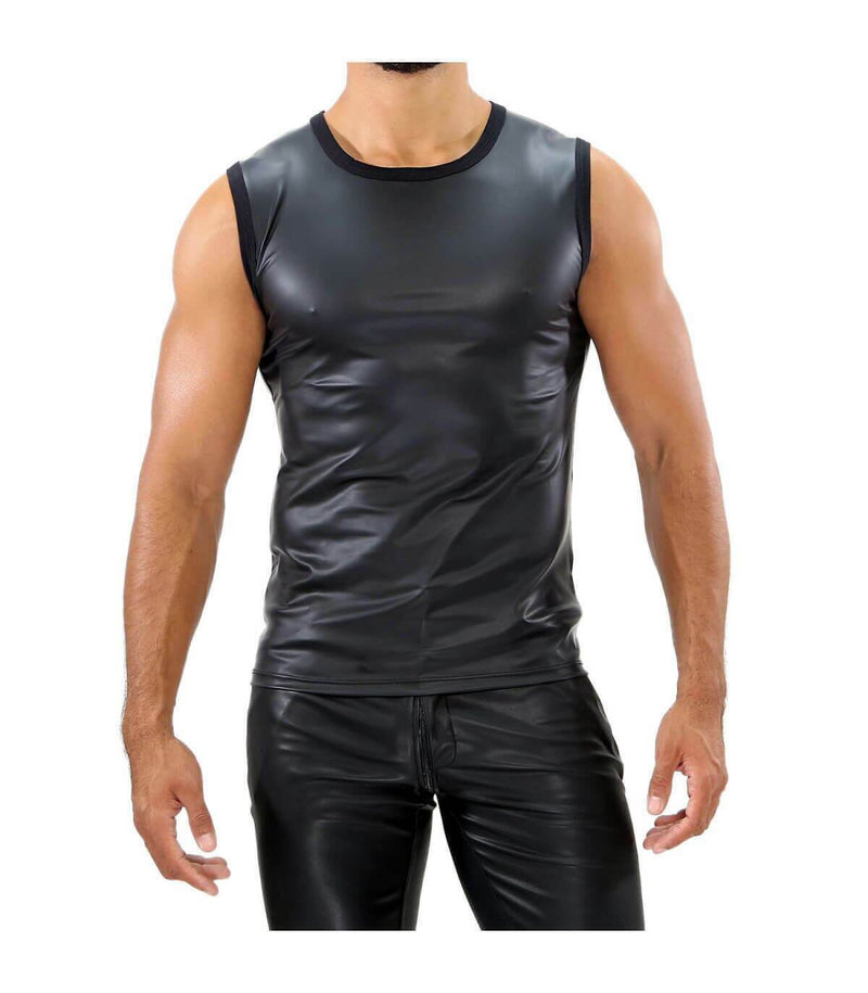 SexyMenUnderwear.com ''TOF PARIS'' Deri Tanktop Pleasant-To-Touch Fetish borrows Tank Slim Fit