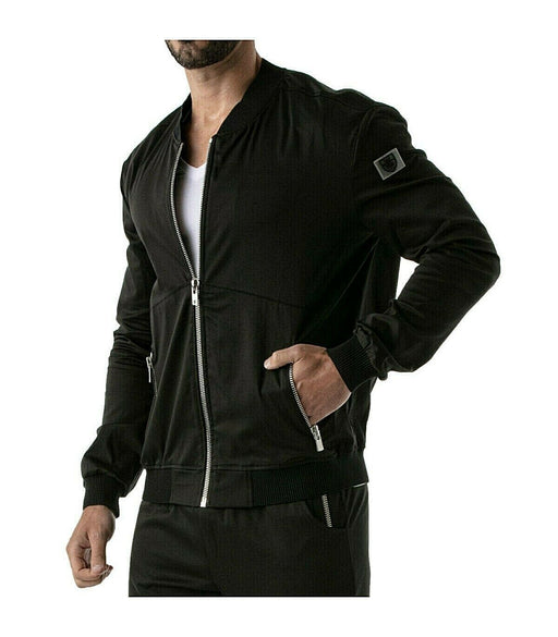 SexyMenUnderwear.com TOF PARIS Elegant Vest Stretchy Jacket Black Satin Fabric Large Deep Pockets 44