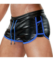 SexyMenUnderwear.com TOF PARIS Fashion Shorts CRUISE Delux Rear Pockets Boxer Short Black&Blue T3