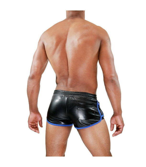 SexyMenUnderwear.com TOF PARIS Fashion Shorts CRUISE Delux Rear Pockets Boxer Short Black&Blue T3