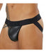 SexyMenUnderwear.com TOF PARIS FETISH Jock MicroFibre Leather-Look JockStraps Bulge Support 5