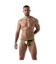 SexyMenUnderwear.com TOF PARIS G-String Stretchy Thong MicroFiber Metallic Golden 50