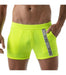 SexyMenUnderwear.com TOF PARIS Gym Shorts Low-Waisted Poly-Cotton Jersay Sport Short Neon Yellow 51