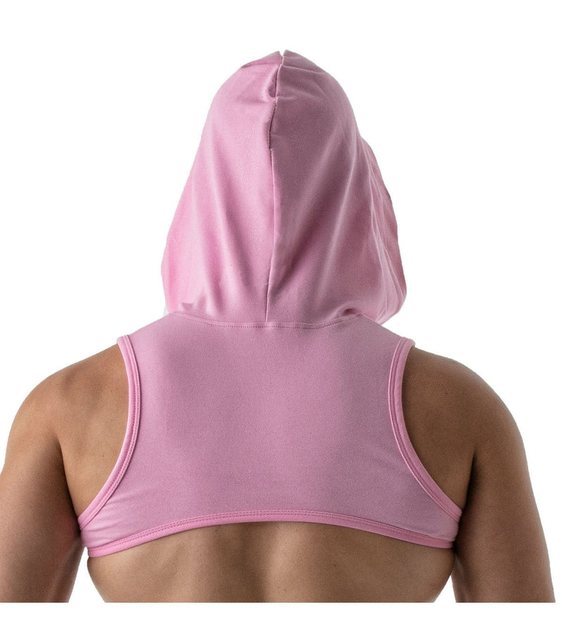 SexyMenUnderwear.com TOF PARIS Hoodie Harness Crop Top Very Soft Deep Zip Pocket Jersey Shirt Pink 51