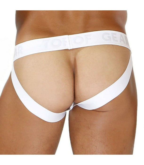 SexyMenUnderwear.com TOF PARIS JOCK BULGE MESH Jockstraps Lined Enhancing Pouch White 13