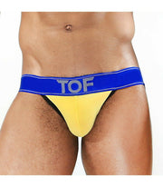 SexyMenUnderwear.com TOF PARIS JockStrap CARTER Sexy Cut Mens Jock Micro Modal Breathable Yel-Blu 9