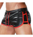 SexyMenUnderwear.com TOF PARIS Leather-Look Short Cruise Rear Pockets Delux Shorts Classic RED T3