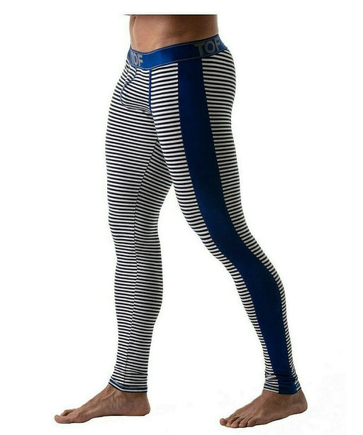 SexyMenUnderwear.com TOF PARIS Legging Stripes Push-Up Leggings Cotton Jersey Navy 29