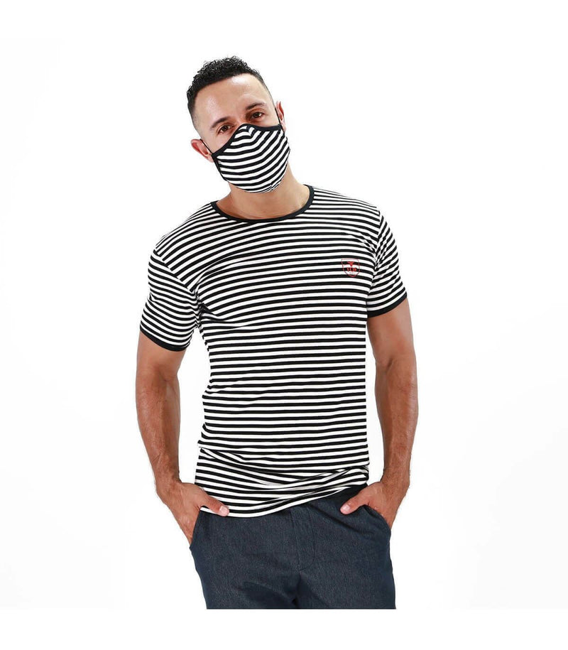 SexyMenUnderwear.com One Size TOF PARIS Mask Navy Stripe Face Masks washable double layer Navy