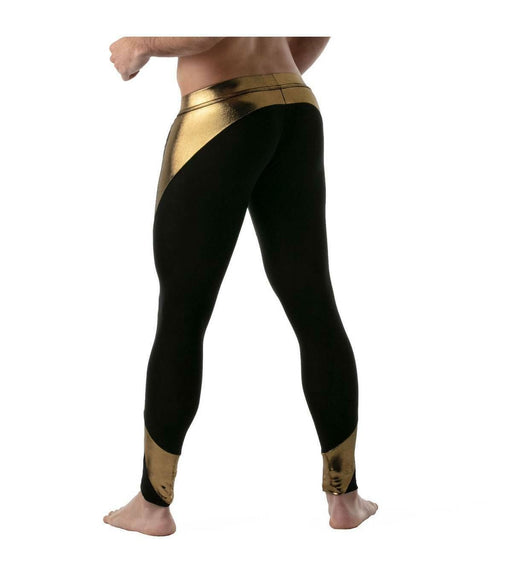 SexyMenUnderwear.com TOF PARIS Men Legging Push-up Long Johns Low waisted Leggings Metalic Gold 48
