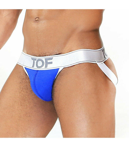 SexyMenUnderwear.com TOF PARIS Men's Jock CARTER Sexy & Soft Micro-Modal Jockstraps Blue-White 10