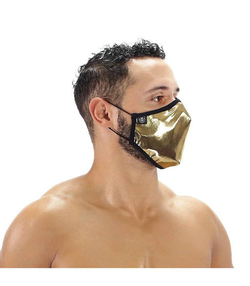 SexyMenUnderwear.com One Size TOF PARIS Metal Mask Golden in Laminated Jersey
