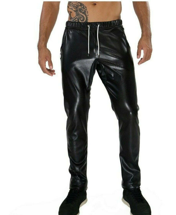 SexyMenUnderwear.com TOF PARIS Pants Pilot Pantalon Fetish Perforated Leather Look Sports Trousers T2
