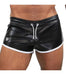 SexyMenUnderwear.com TOF PARIS Short PILOT Retro Perforated Leatherette Sexy Shorts Tight Cut T2