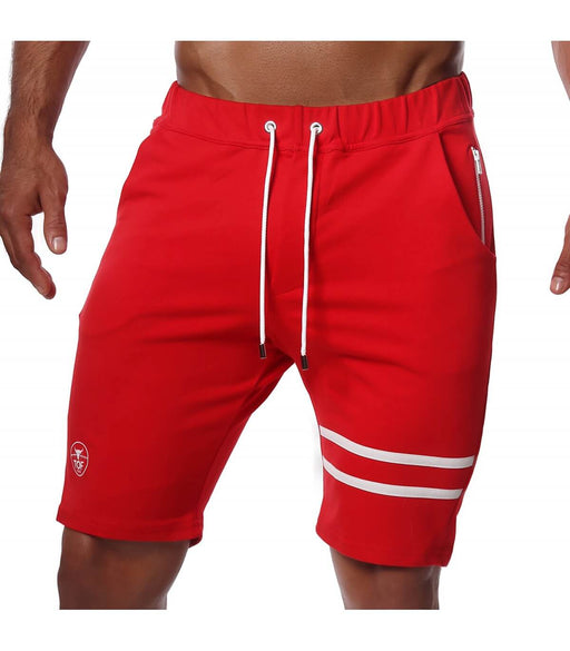 SexyMenUnderwear.com TOF PARIS Shorts Fabio Soft Cotton Athletic look Short Red/White 46