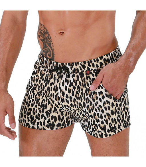 SexyMenUnderwear.com TOF PARIS Shorts Mid-Thigh Leopard-Print short Multipurpose Swimwear 47