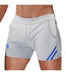 SexyMenUnderwear.com TOF PARIS Shorts Tight-Fit Mid-Lenght Sport Short Grey-Blue 42