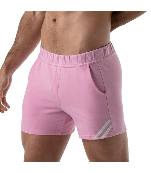 SexyMenUnderwear.com TOF PARIS Shorts Tight-Fit Mid-Lenght Sport Short Pink 51