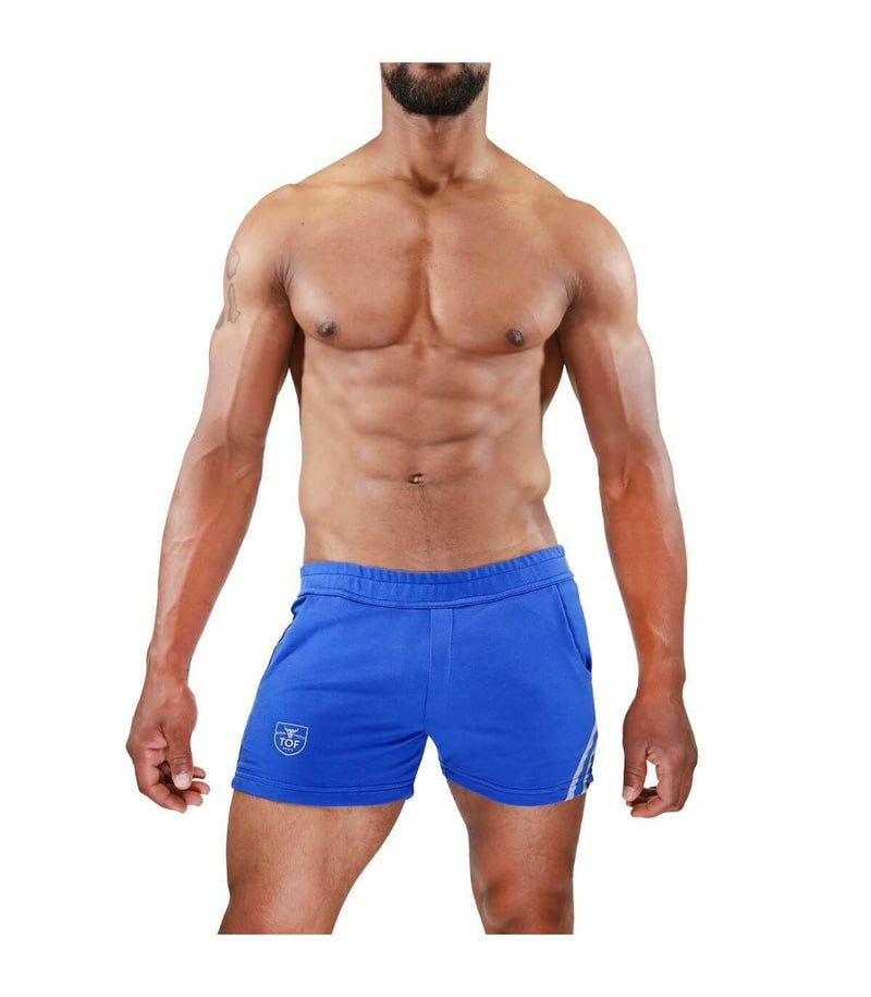 SexyMenUnderwear.com TOF PARIS Shorts Tight-Fit Mid-Lenght Sport Short Royal-Grey 42