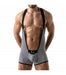 SexyMenUnderwear.com TOF PARIS Singlet BodySuit Stripe Push Up Bottomless Singlets Navy 29