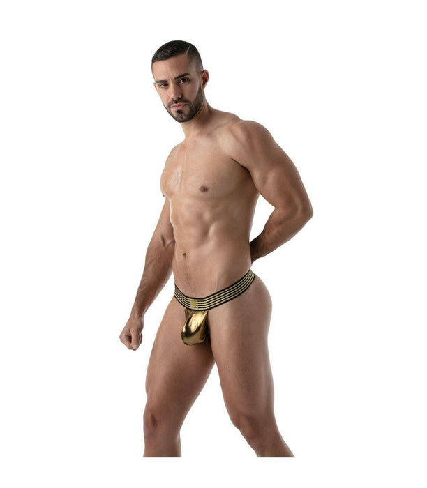 SexyMenUnderwear.com TOF-PARIS String Backless Pouch Metal Stringless Thong Golden 54