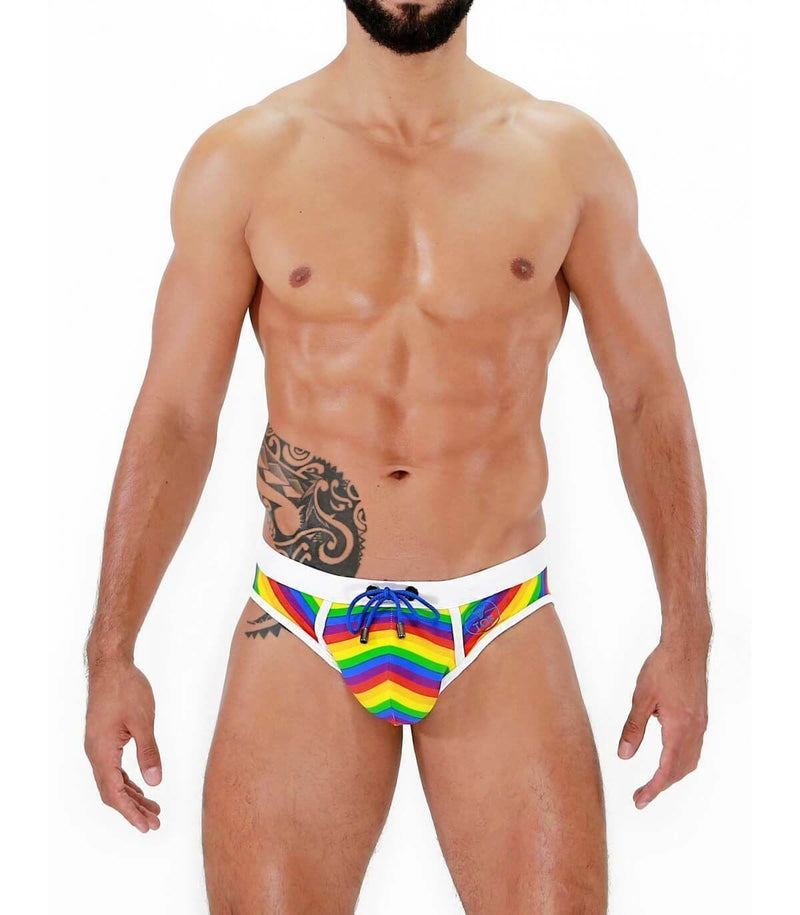 SexyMenUnderwear.com TOF PARIS Swim-Brief Pride Edition Rainbow Flag Low-Waist Gay Swimwear 22