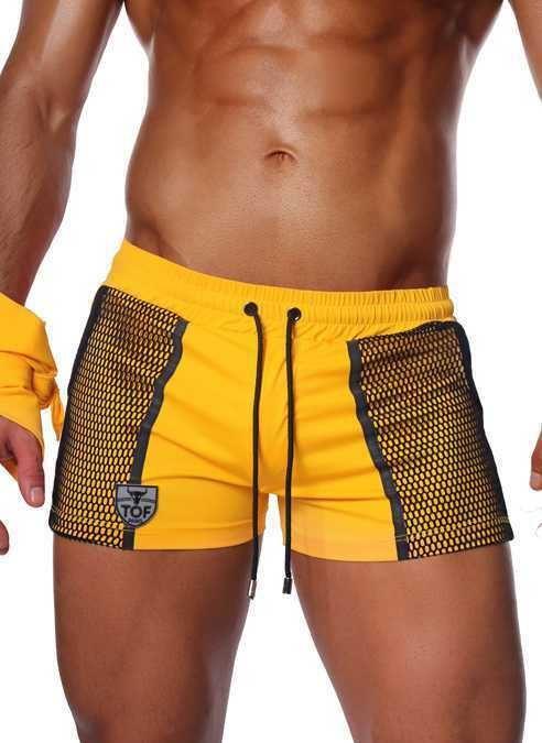 SexyMenUnderwear.com XL TOF PARIS SWIMWEAR CRUISE TIGHT FIT Swim-Shorts & Bandana XL YELLOW/BLACK