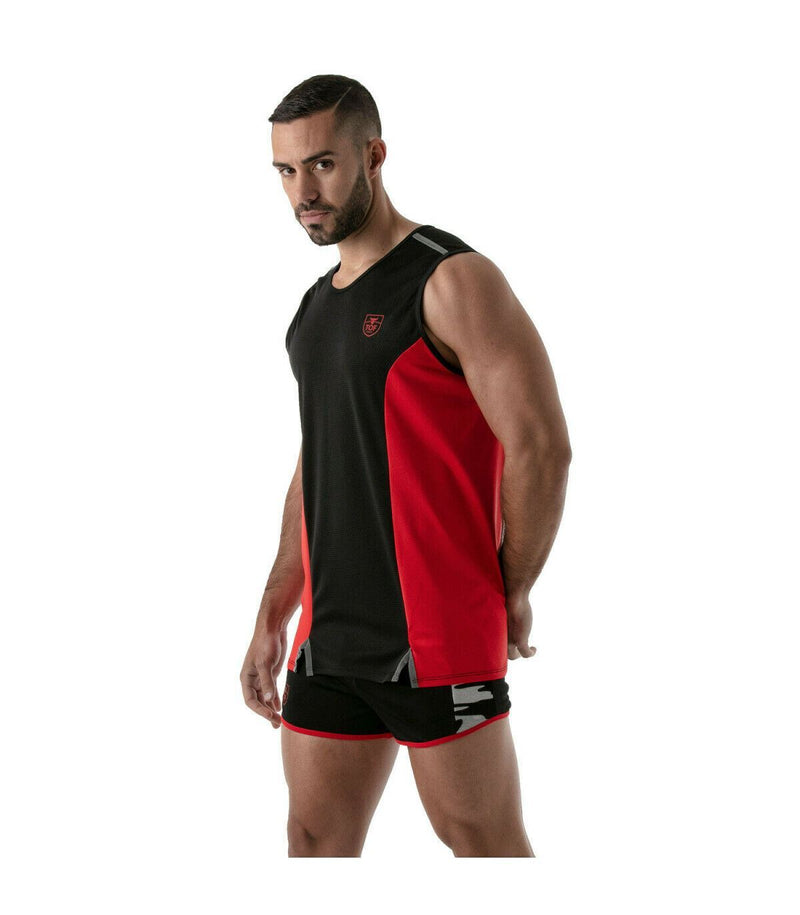 SexyMenUnderwear.com TOF PARIS Tanktop Gym Total Protection Tank Top Black & Red T8