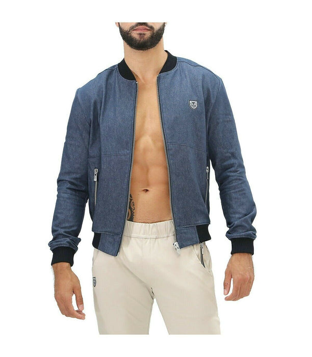 SexyMenUnderwear.com TOF PARIS VEST COWBOY Dark Blue Denim Jackets Elegant Urban Look YKK Metal ZIP