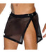 SexyMenUnderwear.com Transparent Men's Skirt ''TOF PARIS'' Mesh Skirt Sarong 2 Press-Studs Black 19
