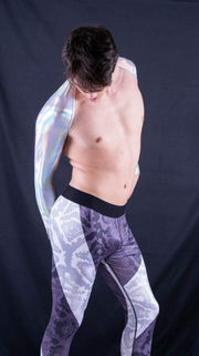 SexyMenUnderWear Mens Legging Tight Fit SportsWear Meggings Fashion Design Gray