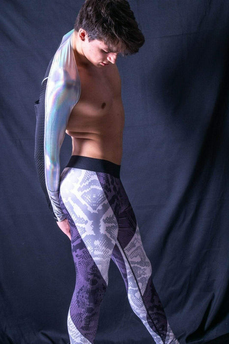 SexyMenUnderWear Mens Legging Tight Fit SportsWear Meggings Fashion Design Gray