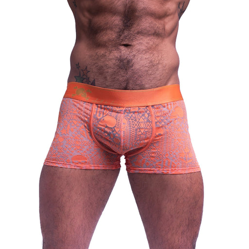 SKULL & BONES Boxer Trunk Lace Luxurious Cotton Single Layer Burnout Orange 1