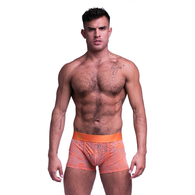 SKULL & BONES Boxer Trunk Lace Luxurious Cotton Single Layer Burnout Orange 1