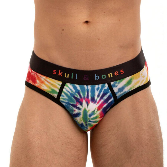 SKULL & BONES Gay Pride TIE DYE Briefs Wild Rainbow Limited 23 —  SexyMenUnderwear.com