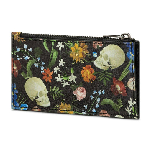SKULL & BONES Genuine Leather Card Case Wallet Dutch Floral