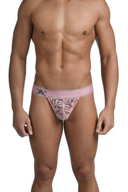 SKULL & BONES Lace Jock Love Bite Burnout Sheer Jockstrap Burnout Pink 14