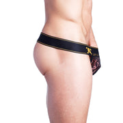 SKULL & BONES Lace Thong Luxurious Cotton Sheer Thongs Burnout Black 4