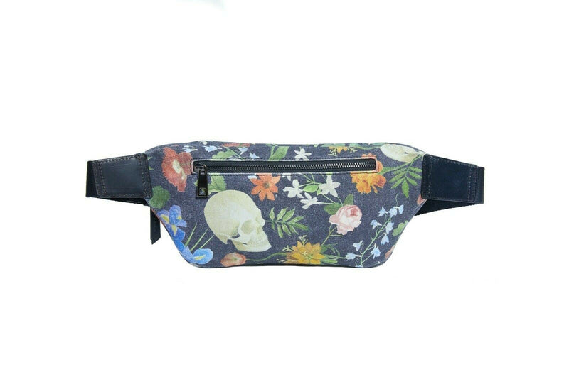SKULL & BONES Men Hip Pack Dutch Floral Stylish Refined Leather Accessory