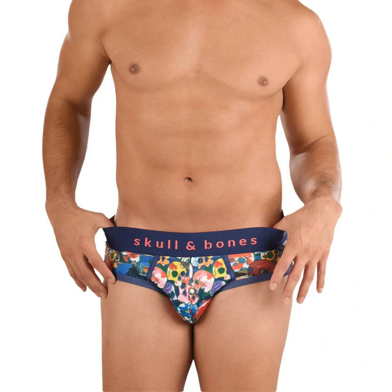 SKULL & BONES Mosaic Skulls Brief Splatter 2-Layer Gusset Contour Pouch 21