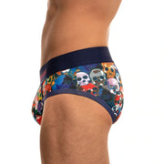 SKULL & BONES Mosaic Skulls Brief Splatter 2-Layer Gusset Contour Pouch 21