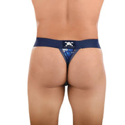 SKULL & BONES Night Bloom Thongs 2-Layer Contoured Pouch Floral Blue Thong 19